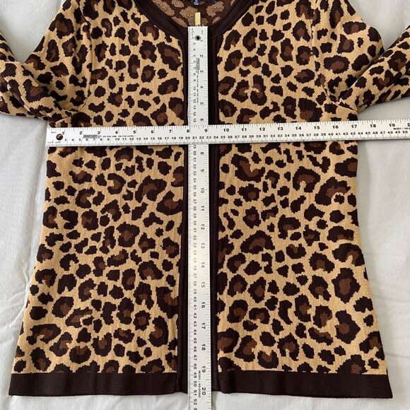 Jones New York Signature Womens médium Leopard Print Cardigan Sweater full Zip - Picture 9 of 12